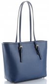 Kožené kabelka klasická Genuine Leather tmavo modrá 3303