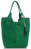 Kožené kabelka shopper bag Genuine Leather dračia zelená 801