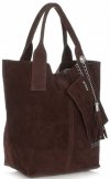 Kožené kabelka shopper bag Vittoria Gotti čokoládová V5190