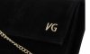 Kožené kabelka listová kabelka Vittoria Gotti čierna V3083