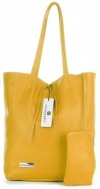 Kožené kabelka univerzálna Vittoria Gotti žltá V775