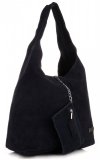 Kožené kabelka shopper bag Vittoria Gotti tmavo modrá V8802