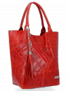 Kožené kabelka shopper bag Vittoria Gotti červená B15