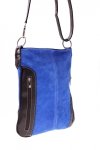Kožené kabelka listonoška Genuine Leather modrá 444
