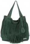 Kožené kabelka shopper bag Vittoria Gotti fľašková zelená V6048