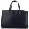 Kožené kabelka kufrík Genuine Leather tmavo modrá 3239