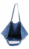 Kožené kabelka shopper bag Vera Pelle modrá 601