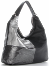 Kožené kabelka shopper bag Genuine Leather čierna 5521