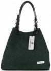 Kožené kabelka shopper bag Vittoria Gotti fľašková zelená V90047CH