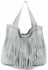 Kožené kabelka shopper bag Vittoria Gotti svetlo šedá V6048