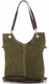 Kožené kabelka listonoška Genuine Leather svetlozelená 517