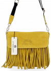 Kožené kabelka listonoška Vittoria Gotti žltá DB52