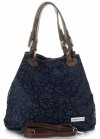 Kožené kabelka shopper bag Vittoria Gotti tmavo modrá V80049