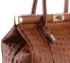Kožené kabelka kufrík Genuine Leather ryšavá 7727