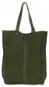 Kožené kabelka shopper bag Vittoria Gotti zelená V22