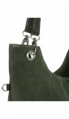 Kožené kabelka listonoška Genuine Leather fľašková zelená 517