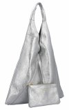 Kožené kabelka shopper bag Vittoria Gotti stričborná 5820S