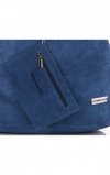 Kožené kabelka shopper bag Vittoria Gotti modrá V8802