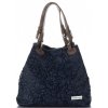 Kožené kabelka shopper bag Vittoria Gotti tmavo modrá V80049
