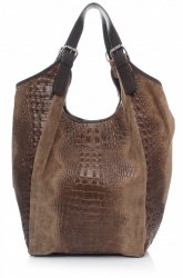 Bőr táska shopper bag Vera Pelle 9551 földszínű