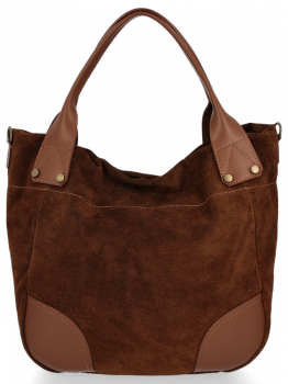 Kožené kabelka univerzální Genuine Leather hnědá 811746
