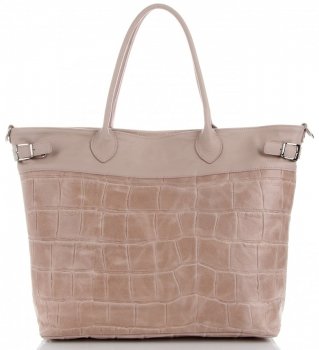 Kožené kabelka shopper bag Vittoria Gotti pudrová růžová V691622