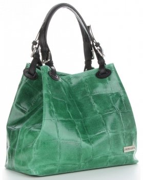 Kožené kabelka shopper bag Vittoria Gotti dračí zelená V692754