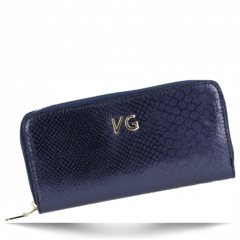 Luxusní Dámská Kožená Peněženka s motivem aligátora Vittoria Gotti Made in Italy Tmavě modrá