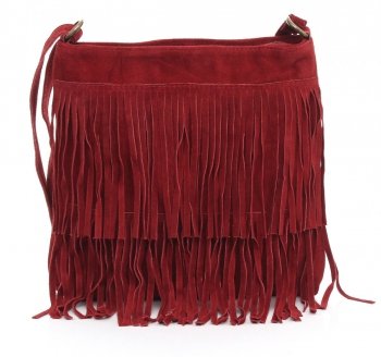 Kožené kabelka listonoška Genuine Leather červená 223