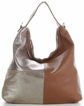 Kožené kabelka shopper bag Genuine Leather zrzavá 5521
