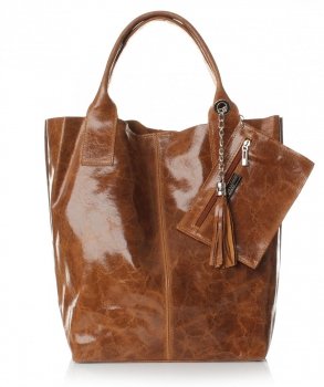 Bőr táska shopper bag Genuine Leather vörös 788