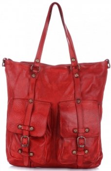 Bőr táska shopper bag Vittoria Gotti piros V3650