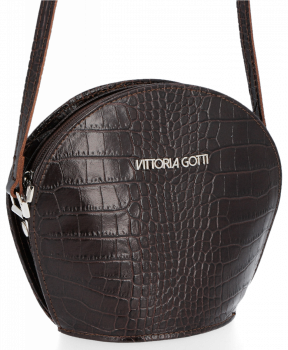 Bőr táska levéltáska Vittoria Gotti csokoládé VG806