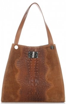 Bőr táska shopper bag Vera Pelle vörös 10477