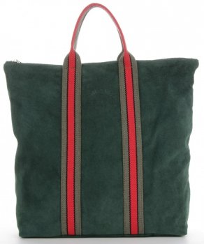 Bőr táska shopper bag Vittoria Gotti palackzöld V689746