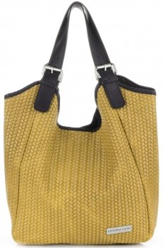 Bőr táska shopper bag Vittoria Gotti sárga V80050