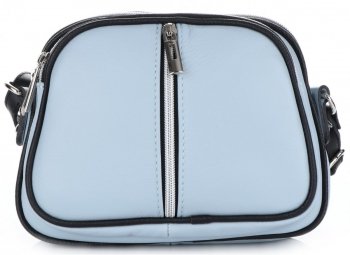 Bőr táska levéltáska Genuine Leather égszínkék 333