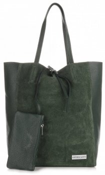 Bőr táska shopper bag Vittoria Gotti zöld V602