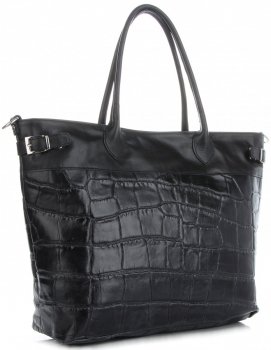 Bőr táska shopper bag Vittoria Gotti fekete V691622