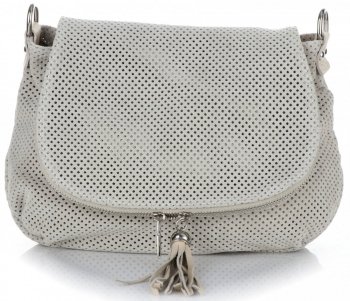 Bőr táska levéltáska Genuine Leather bézs A20E