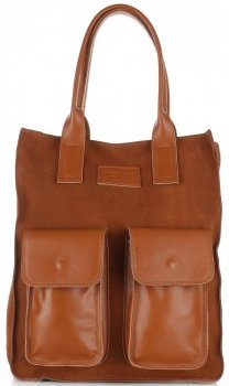 Bőr táska shopper bag Vittoria Gotti vörös V27A