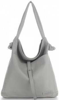 Bőr táska shopper bag Vittoria Gotti világosszürke V5701