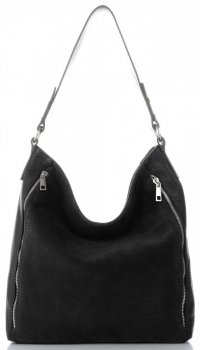 Bőr táska shopper bag Vittoria Gotti fekete V3368