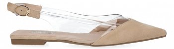 Beżowe eleganckie sandały damskie w szpic firmy Bellucci