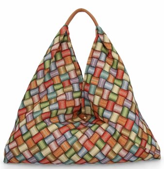 Włoska Torebka Shopper bag w Modne Wzory 835 Multikolor