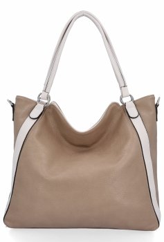 Torebka Damska Shopper Bag XL firmy Hernan HB0337 Ciemno Beżowa
