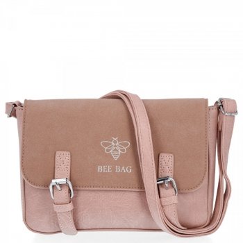 GEANȚĂ DE DAMĂ tip poștaș BEE BAG roz de pudră 1002S2024