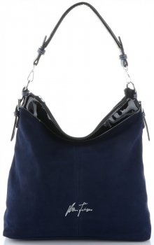 GEANȚĂ DIN PIELE universală Velina Fabbiano bleumarin VF6138