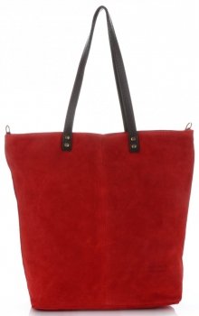 Kožené kabelka shopper bag Vera Pelle 80041 červená