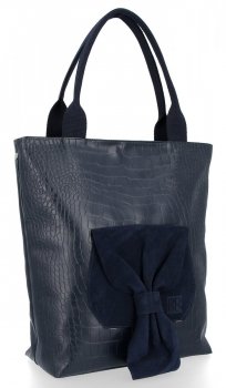 Kožené kabelka shopper bag Roberto Ricci 19148 tmavo modrá